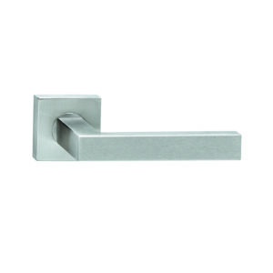 METRO négyzetrozettás kilincs - Inox, Kulcsos