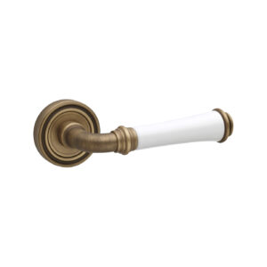 TASHA körrozettás kilincs - Súrolt Bronz - Porcelán, Kulcsos